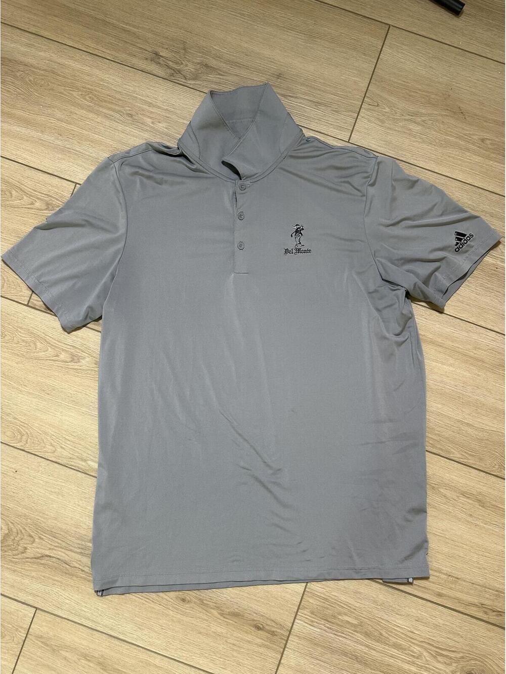 Adidas Golf Del Monte Gray Short Sleeve Mock Neck Polo Shirt Size L